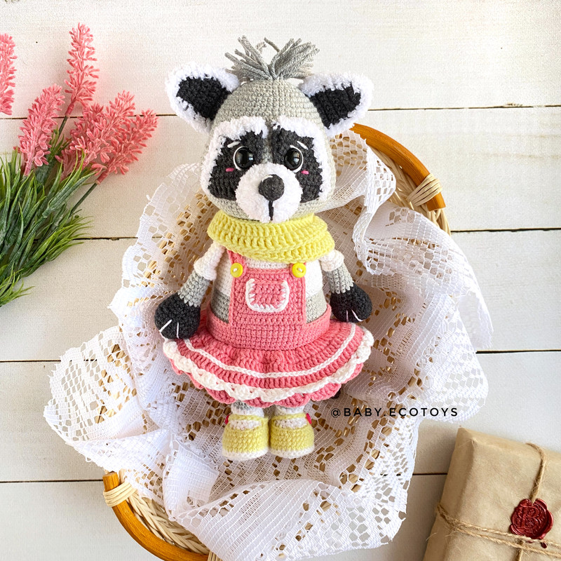 Crochet Amigurumi Pattern Raccoon Marla Toy 0