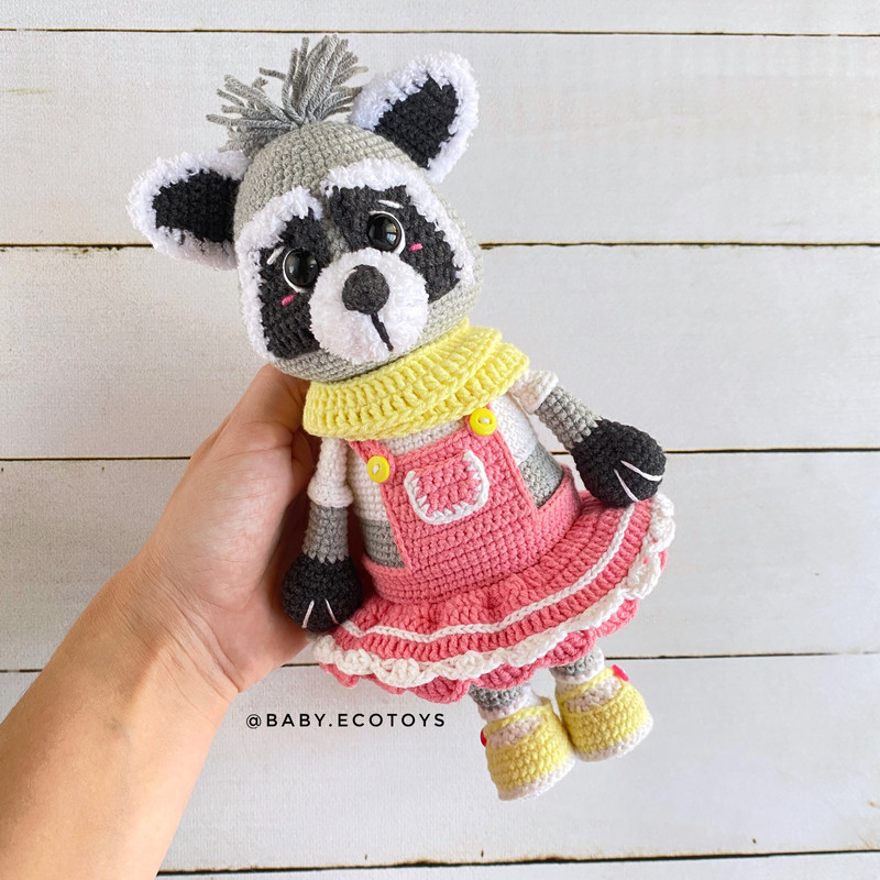 Crochet Amigurumi Pattern Raccoon Marla Toy 2