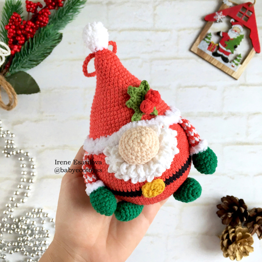 Crochet Amigurumi Pattern Christmas Santa Gnome Christmas Tree Ornaments 0