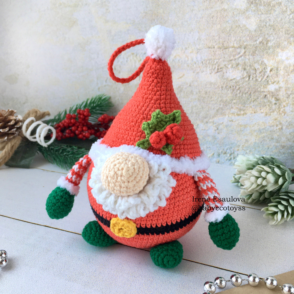 Crochet Amigurumi Pattern Christmas Santa Gnome Christmas Tree Ornaments 2