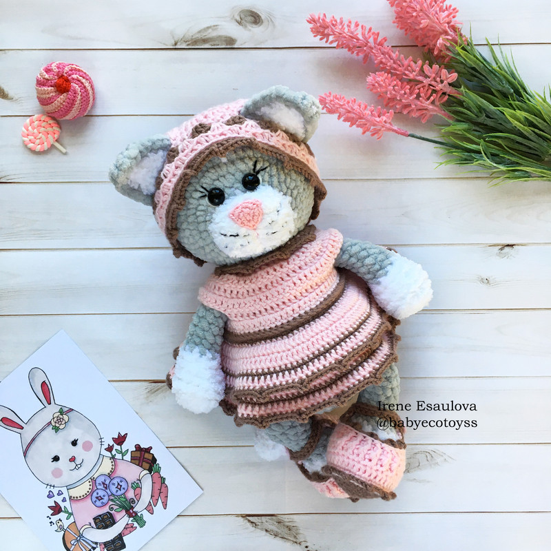 Crochet Amigurumi Pattern Kitty Lily In Outfit 11