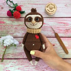 crochet amigurumi pattern sloth neal toy pattern