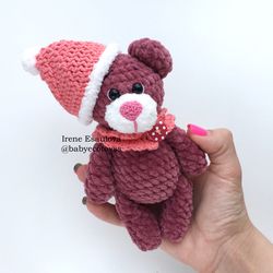 tiny mini plush teddy bear with outfit