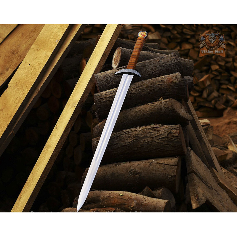 Full Tang Carbon Steel Viking Sword of Uthred Serpent Breath Sword Last Kingdom Uhtred Knife Ragnar Axe King Sword
