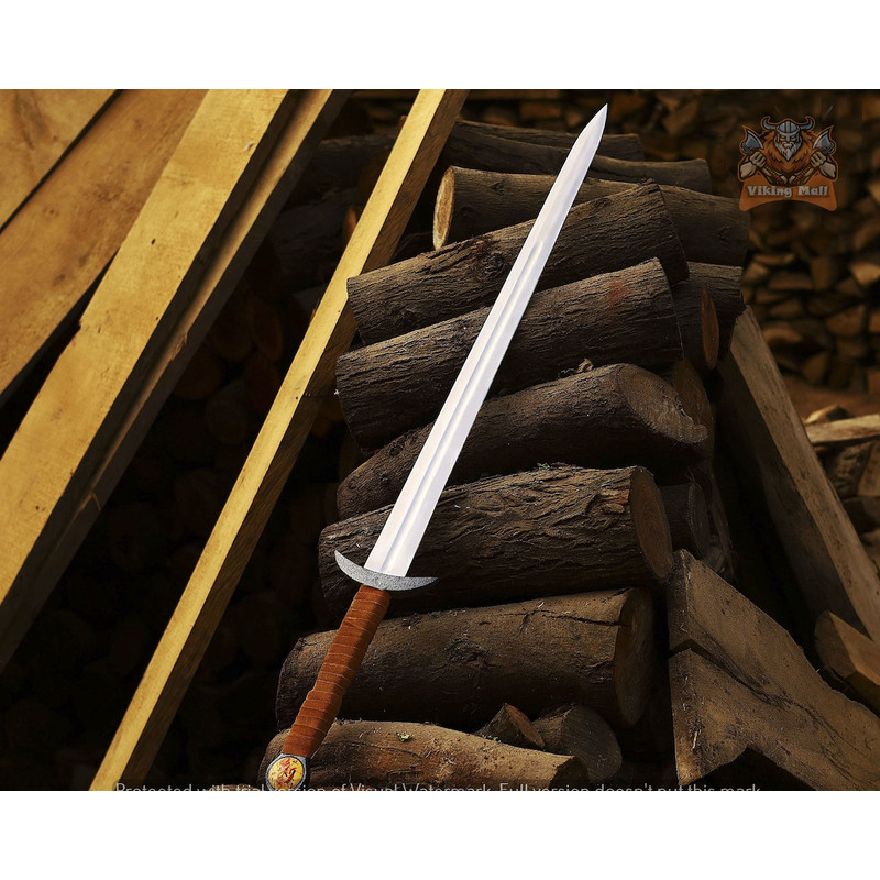 Full Tang Carbon Steel Viking Sword of Uthred Serpent Breath Sword Last Kingdom Uhtred Knife Ragnar Axe King Sword