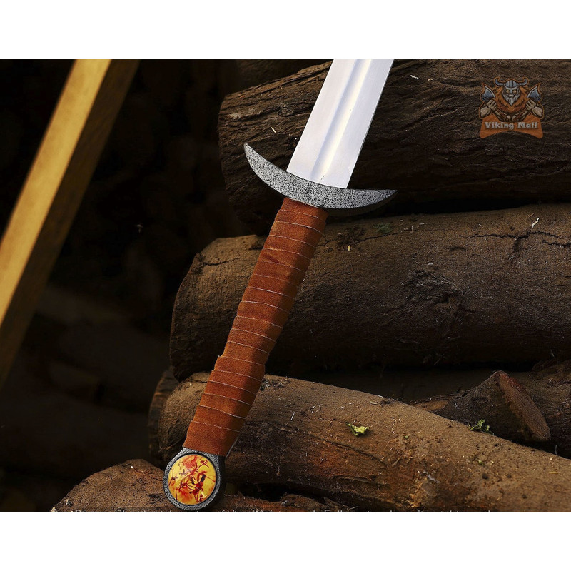 Full Tang Carbon Steel Viking Sword of Uthred Serpent Breath Sword Last Kingdom Uhtred Knife Ragnar Axe King Sword