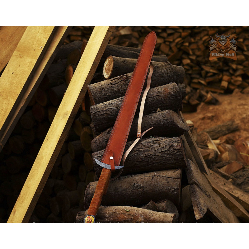 Full Tang Carbon Steel Viking Sword of Uthred Serpent Breath Sword Last Kingdom Uhtred Knife Ragnar Axe King Sword