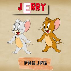 cute jerry png clipart cartoon character digital download printable art for crafts and stickers