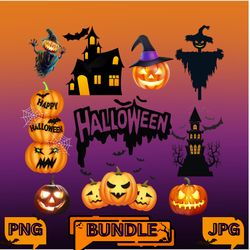 ultimate halloween png bundle spooky digital designs clipart svg files for crafts shirts and decorations