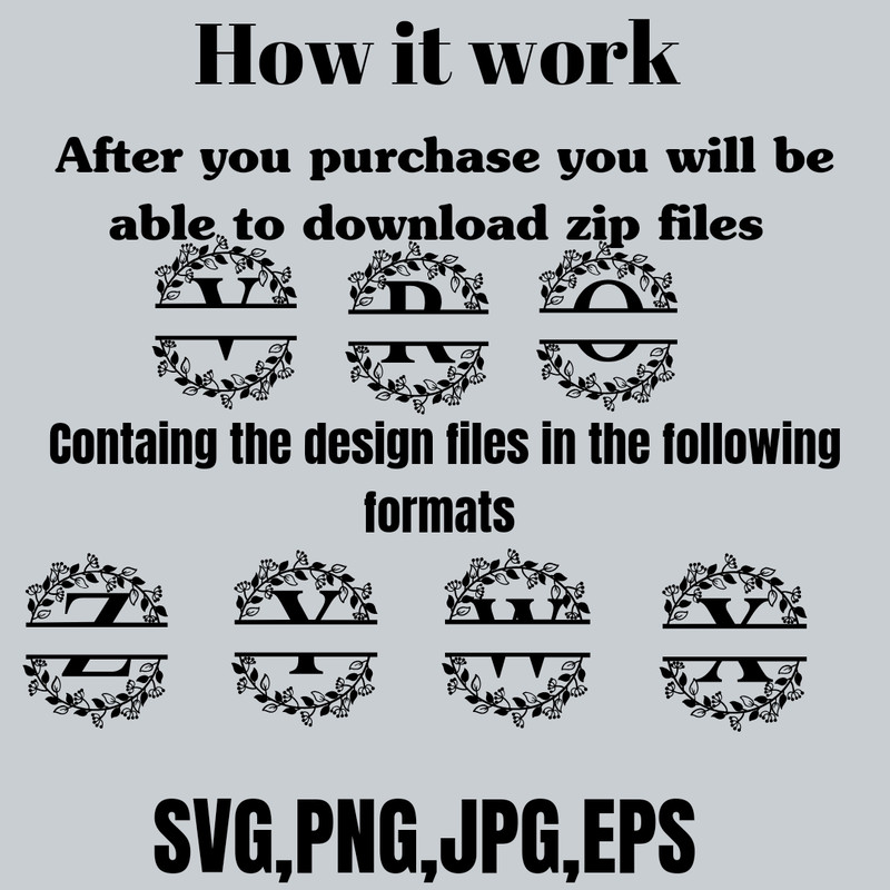 Cute Split Monogram Letters SVG Bundle Family Monogram Font Alphabet SVG Cut Files For Cricut Silhouette 1