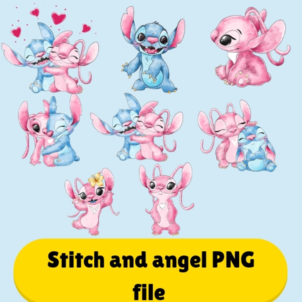 Cute Stitch  Angel PNG Clipart Cute Sublimation Designs Instant Digital Download For Crafts  Gifts 0