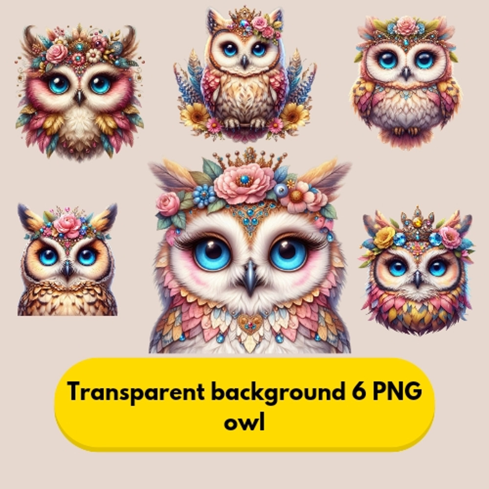 PNG Owl Clipart Bundle Sparkling Owl Sublimation Clipart Colorful Owls Owl Artwork Owl Tumbler Digital Download 0
