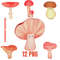 12 Cute Mushroom Clipart Set PNG Formats 0