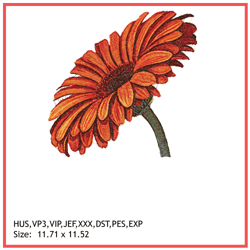 gerbera photo stitch embroidery design - dst, exp, hus, jef, pes, vp3