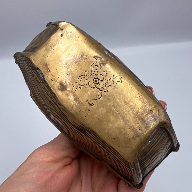 Heavy Vintage Collectible Bronze Brass Figure Statue Japanese Boy With Dog 3