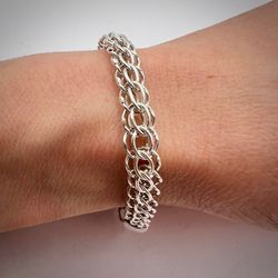 fine vintage sterling silver 925 men's women's jewelry chain bracelet 10 gr