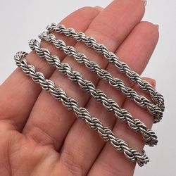 beautiful massive vintage sterling silver 925 men's jewelry chain necklace marked 28.9 gr