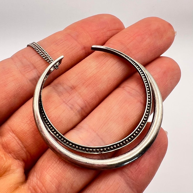 Designer Huge Vintage Sterling Silver 925 Jewelry Chain Necklace Pendant Marked 74 Gr 0