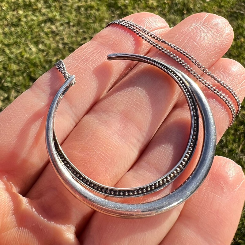 Designer Huge Vintage Sterling Silver 925 Jewelry Chain Necklace Pendant Marked 74 Gr 1