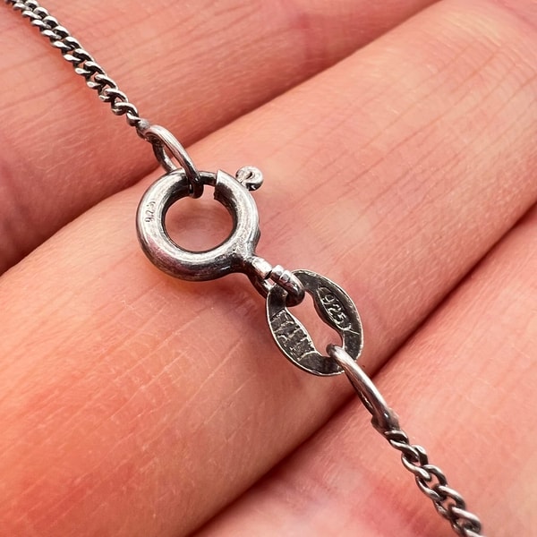 Designer Huge Vintage Sterling Silver 925 Jewelry Chain Necklace Pendant Marked 74 Gr 6