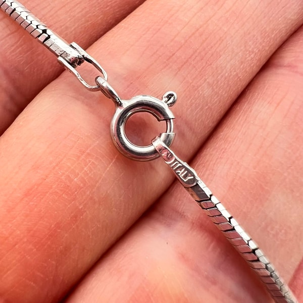 Designer Huge Vintage Sterling Silver 925 Jewelry Chain Necklace Pendant Heart Enamel Italy 6