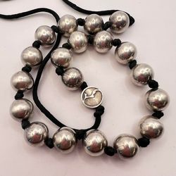 huge vintage sterling silver 925 beads men's women's jewelry necklace chain 53gr made in italy
