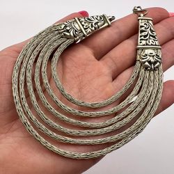 huge antique silver women's jewelry necklace ethno style 42 cm