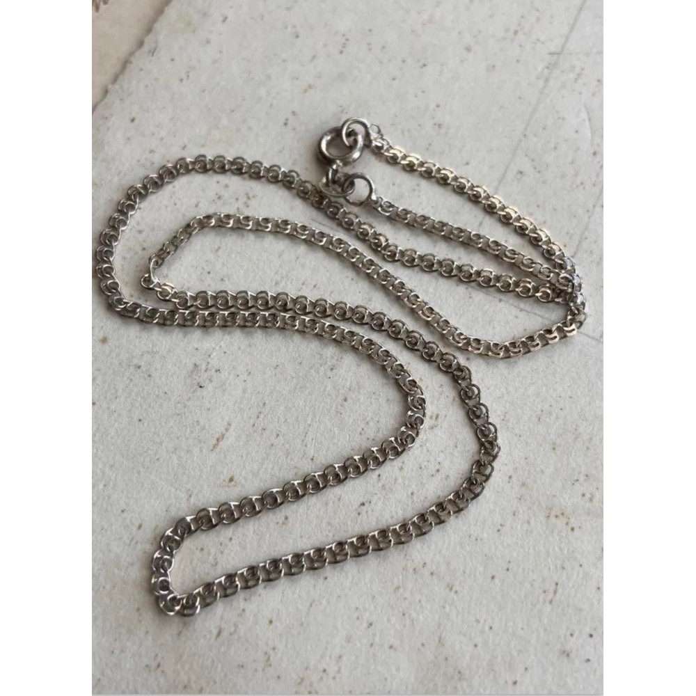 Vintage Christian Silver Plated Pendant Jesus Chain Necklace Sterling Silver 925 Marked 4