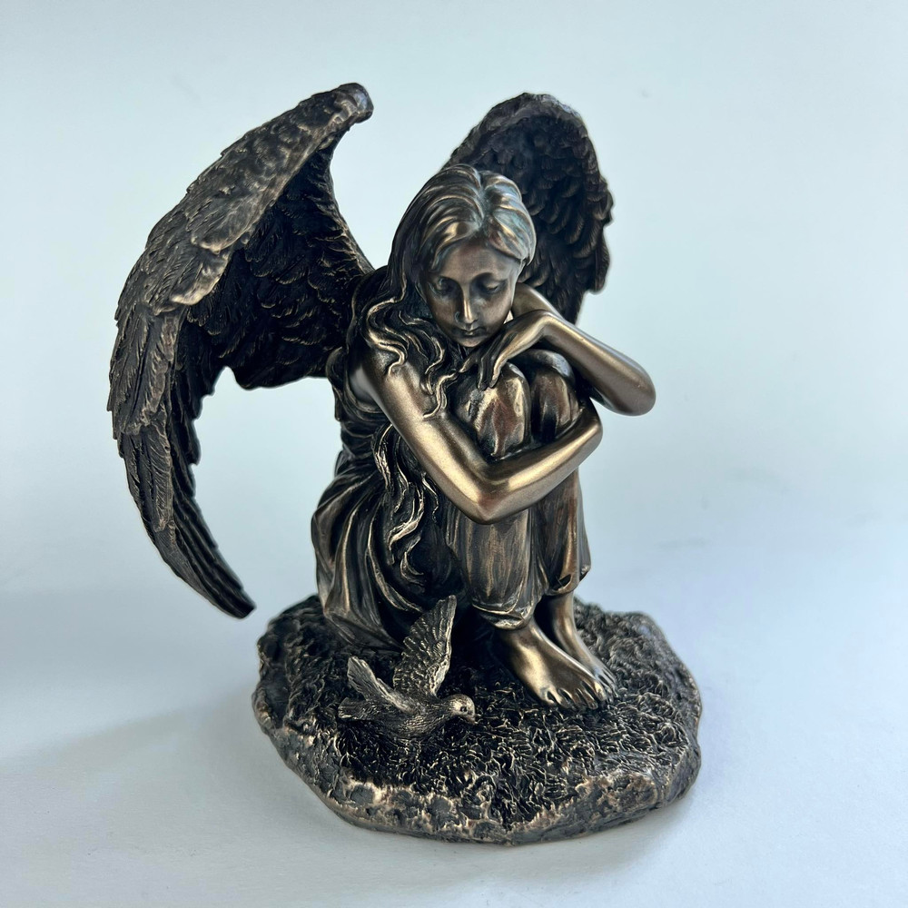Angel Girl Statue Figure Polystone Bronze Home Decor Made In Italy 18 Cm 1