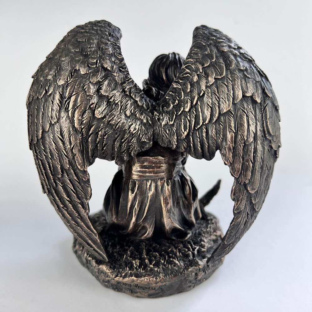 Angel Girl Statue Figure Polystone Bronze Home Decor Made In Italy 18 Cm 3