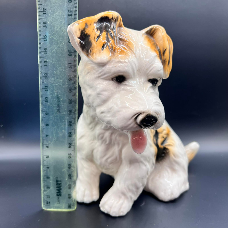 40s Sitzendorf Germany Antique Porcelain Statue Figure Dog Terrier Marked 66 2