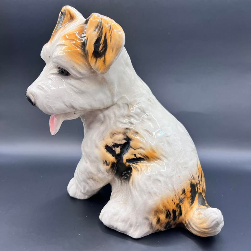40s Sitzendorf Germany Antique Porcelain Statue Figure Dog Terrier Marked 66 4