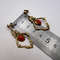 Gilt Sterling Silver 925 Vintage Pre Owned Womans Stud Ear Earrings Coral Gemstone Signed 3