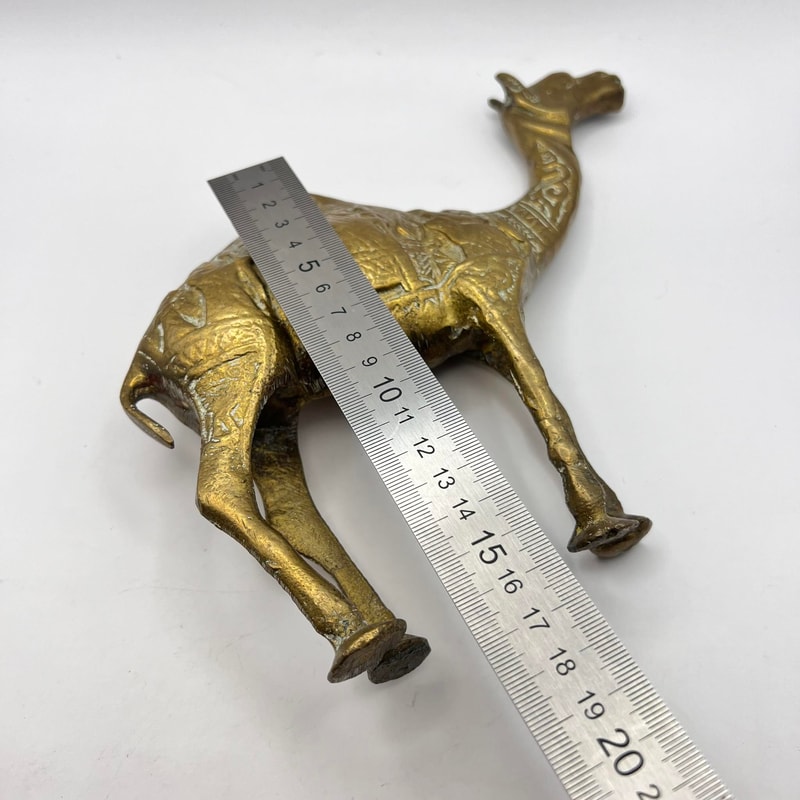 Large Vintage Solid Brass Egyptian Etched Figure Statue Camel Home Decor H 71 4