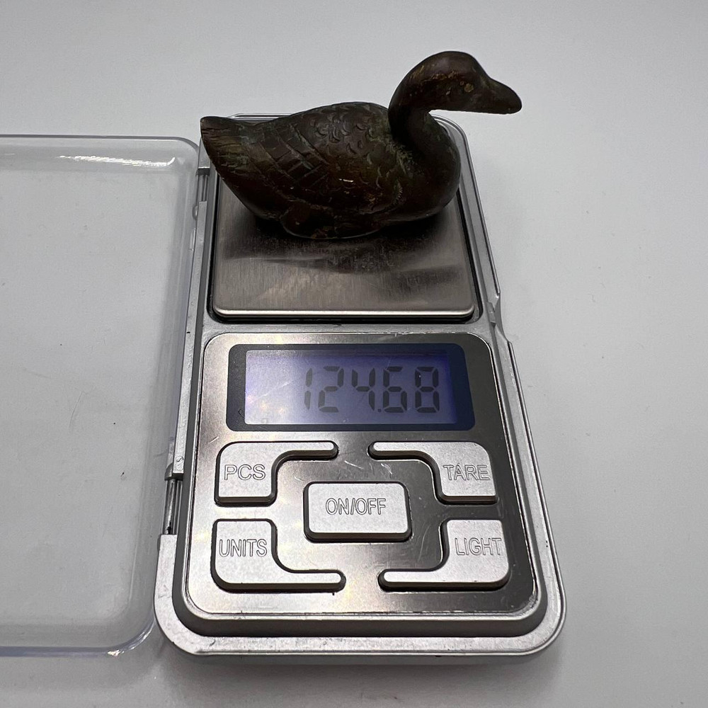 Heavy Antique Bronze Mini Figure Statue Bird Duck Collectible Home Decor 5