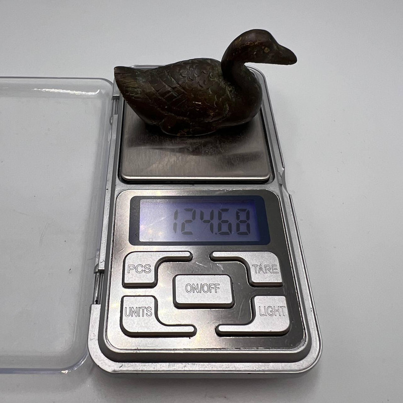 Heavy Antique Bronze Mini Figure Statue Bird Duck Collectible Home Decor 5