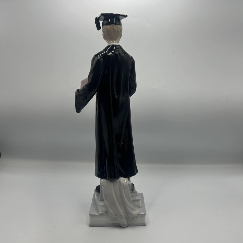 Porcelain Figure Statue Figurine Student Graduation Boy Pavone Brand From Italy 4