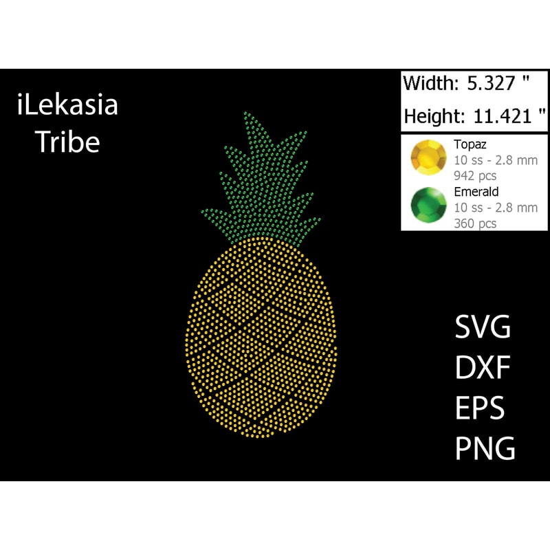 Pineapple Rhinestone Template 0
