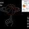 Spinning Basketball Rhinestone Template 1322 0
