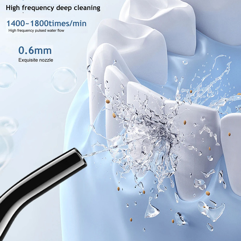 Oral Irrigator USB Rechargeable Water Flosser Portable Dental Water Jet 300ML Water Tank Waterproof Teeth Cleaner For Or 6