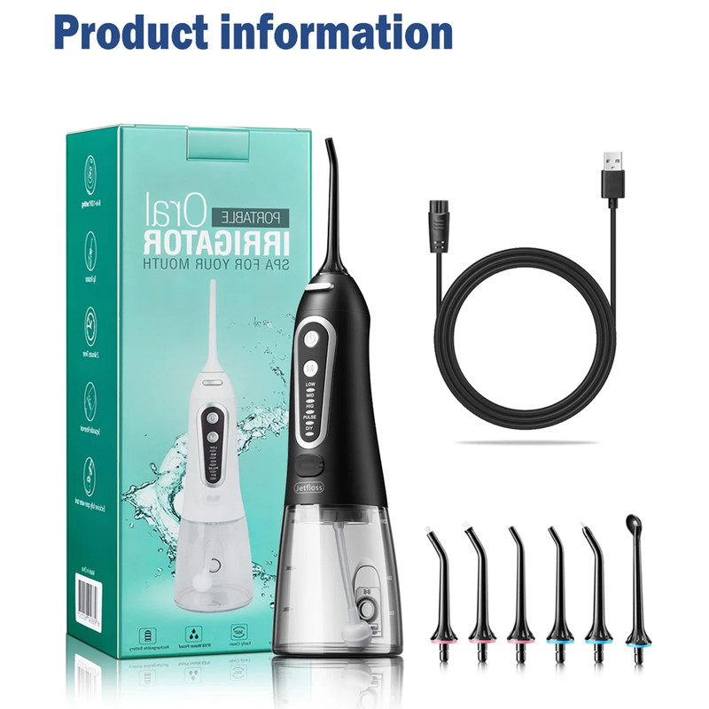 Oral Irrigator USB Rechargeable Water Flosser Portable Dental Water Jet 300ML Water Tank Waterproof Teeth Cleaner For Or 10