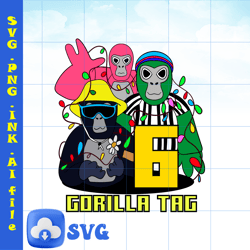 editable happy bithday gorilla tag t-shirt svg, gorilla tag png, gorilla tag printable t-shirt for 6th birthday gift png