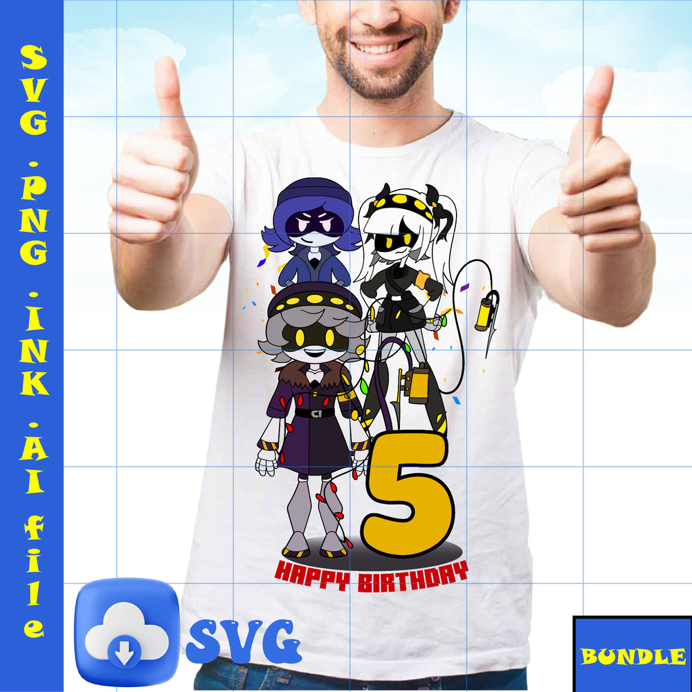 5th Birthday TShirt Stickers J From Murder Drones SVG PNG Uzi From Murder Drones SVG Coloring Pages N From Murder 1