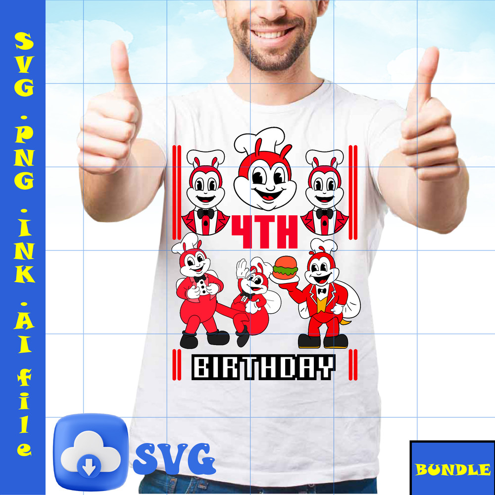 Happy Birthday PDF Jollibee SVG Jollibee Sticker Jollibee PNG Jollibee Coloring Pages 4th Birthday Printable 1