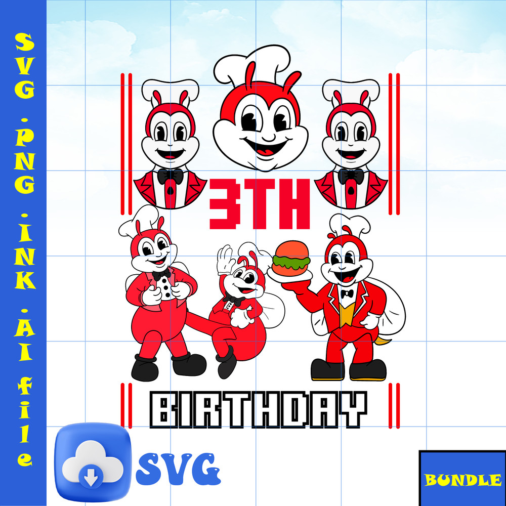 Happy Birthday PDF Jollibee SVG Jollibee Sticker Jollibee PNG Jollibee Coloring Pages 3th Birthday Printable 0
