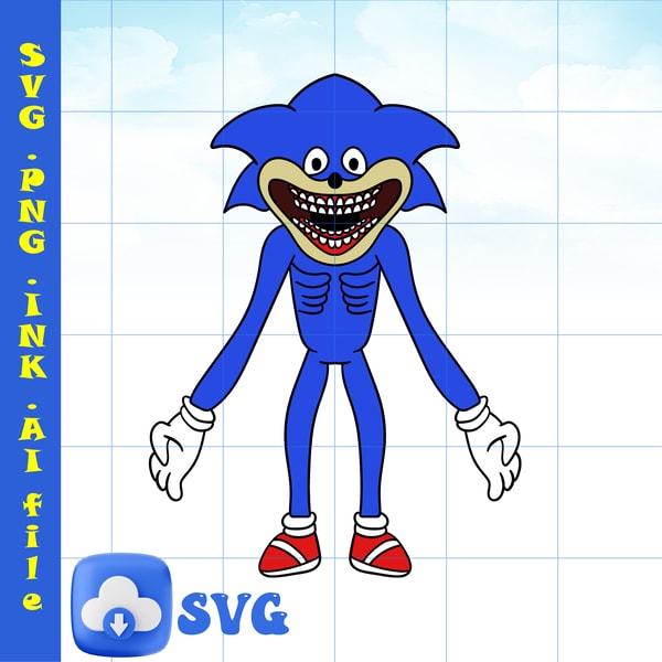 Shin Sonic SVG Character,Shin Sonic Png,Shin Sonic Ink Color | Inspire ...