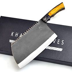 13inches serbian knife meat cleaver knife with a elegant stainless steel and pakawood handle handmade for home