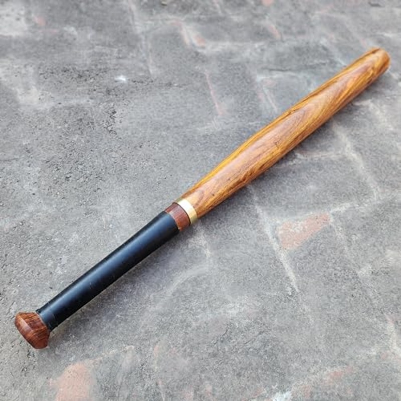 Baseball Bat Sword Solid Rose Wood Heavy Weight Premium Sword Razor Sharpe Damascus Steel Blade With Leather Raping 1