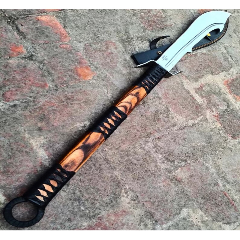Sword Handmade Best Gift For Men Curved Blade Razor Sharpe Edges Rose Wood Hand Carved Handle 2