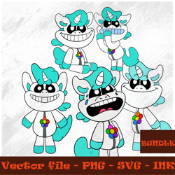 smilling critters humanized craftycorn poppy svg, smilling critters craftycorn poppy vector coloring pages birhtday gift